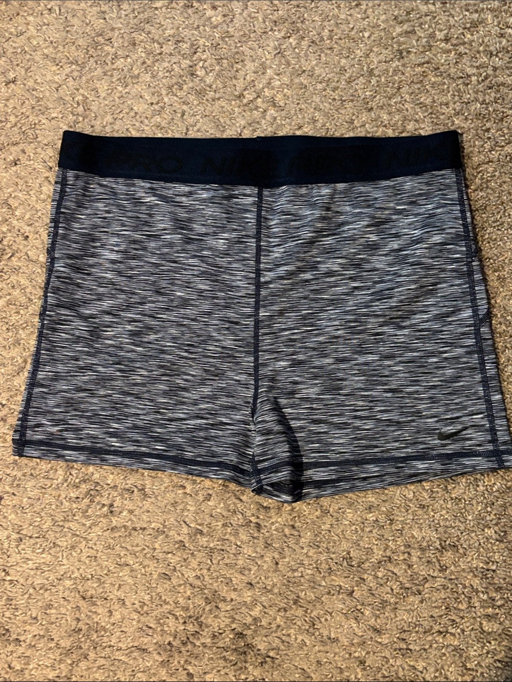 Nike Women’s Navy & Heather Black Stretch Athletic Shorts
